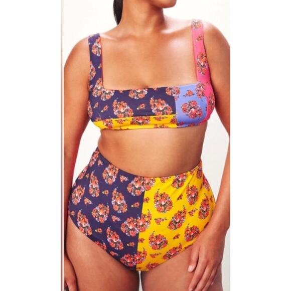 Mara Hoffman Other - Mara Hoffman Lydia Bikini Bottom Womens Red Floral High Waist 3X